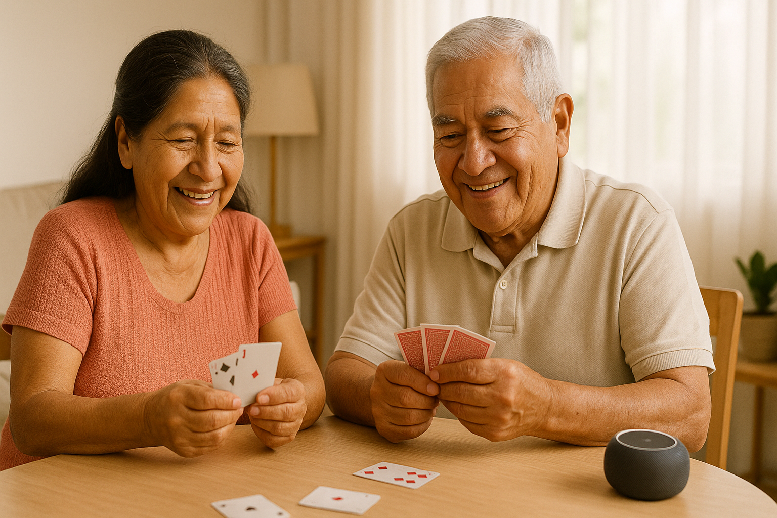 Adulto mayor activo mentalmente con su familia