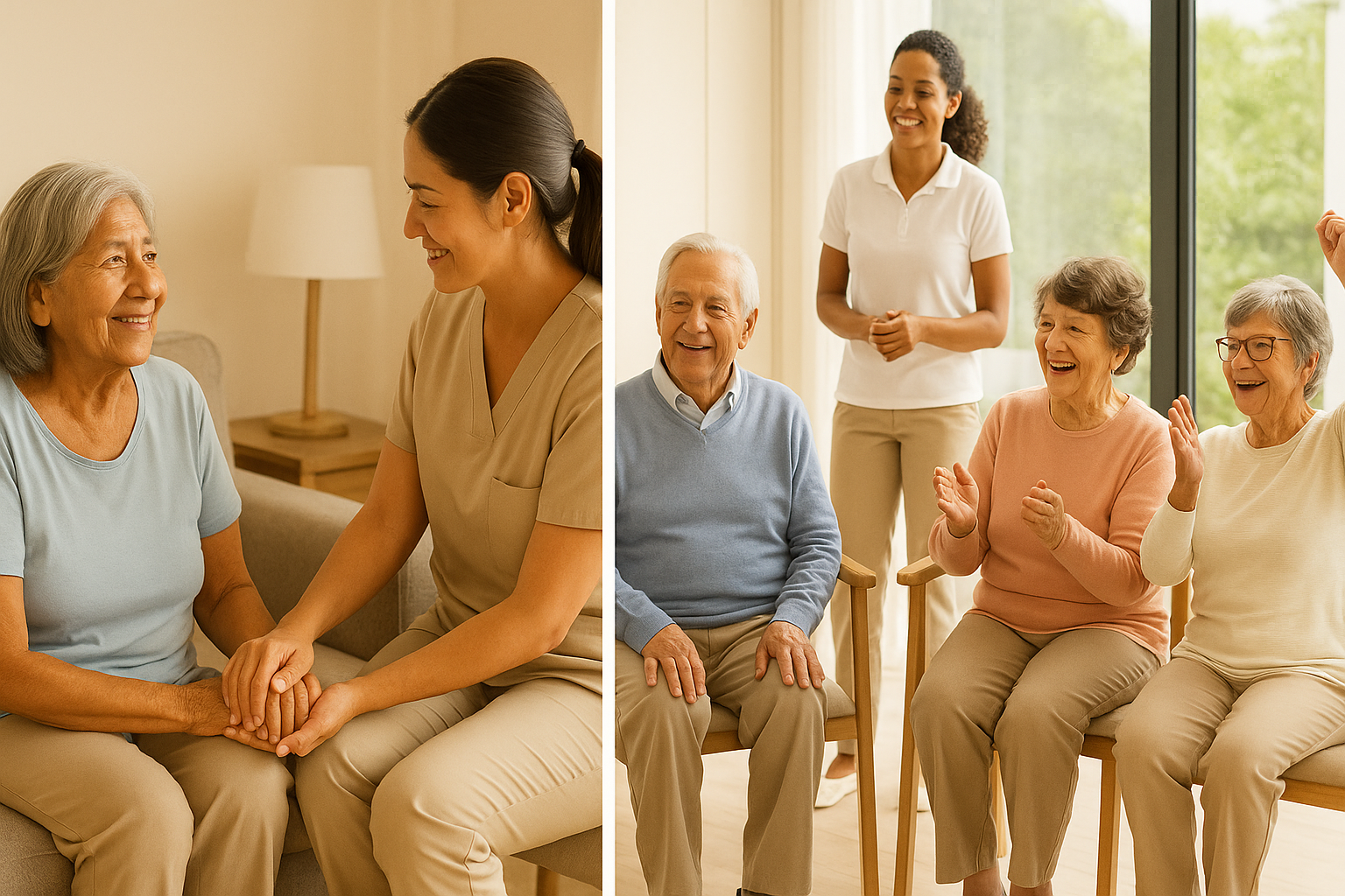 Diferentes situaciones de cuidado para adultos mayores