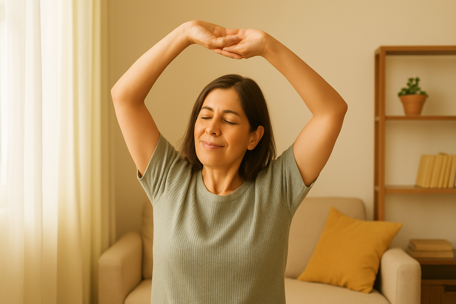 Cuidador practicando autocuidado físico y bienestar